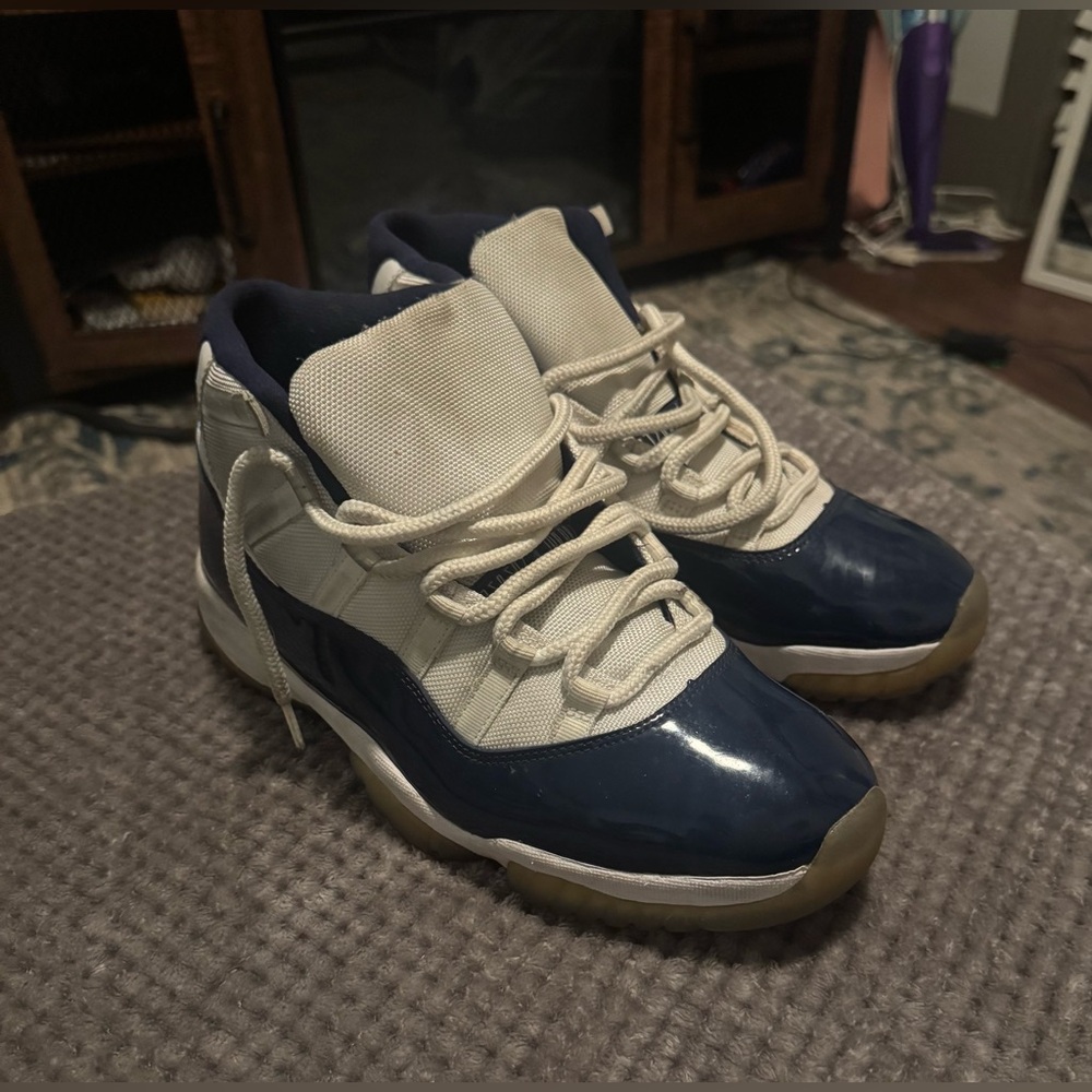 Navy and White High-Top Sneakers